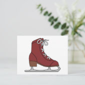 Rode IJsschaats Uitnodiging Briefkaart (Staand voorkant)