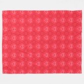Rode Ikat-stijl Hartpatroon Fleece Deken (Voorkant (Horizontaal))