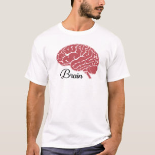 Rode illustratie van menselijke hersenen anatomie t-shirt