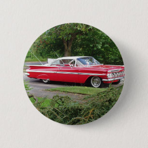 rode impala uit 1960 ronde button 5,7 cm