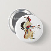 Rode Indiaan Ronde Button 5,7 Cm (Voorkant /achterkant)