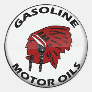 Rode Indiase Benzine  teken crystal vers. Ronde Sticker