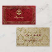 Rode Indiase bruiloft - Register Kaart / Visitekaa (Voorkant / Achterkant)