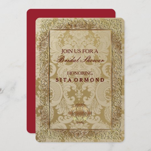 Rode Indische bruiloft - Vrijgezellenfeest Kaart (Voorkant / Achterkant)