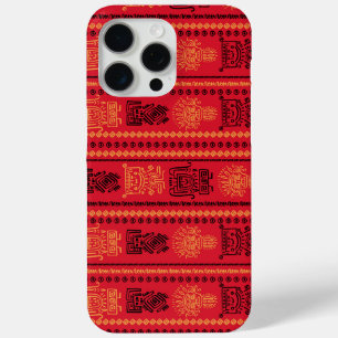 Rode inheemse patroon etnische stam Boho cultuur iPhone 15 Pro Max Hoesje