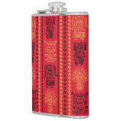 Rode inheemse patroon etnische stam Boho cultuur Heupfles (Links)