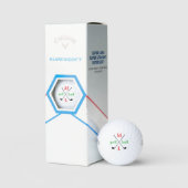 Rode initiaal. monogram op wit golfballen (Verpakking)