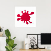 Rode inktvlek poster (Thuiskantoor)
