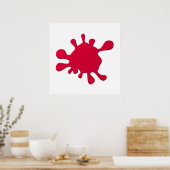 Rode inktvlek poster (Keuken)