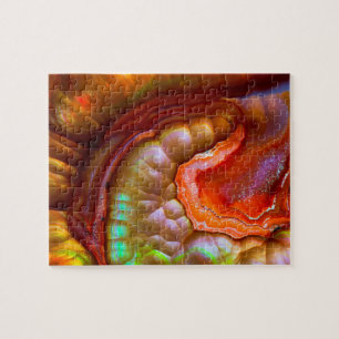 Rode iriserende Vuur Opal Legpuzzel