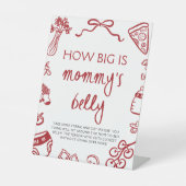 Rode Italiaanse hand getekend hoe groot de buik va Reclamebord Met Voetstuk (Voorkant)