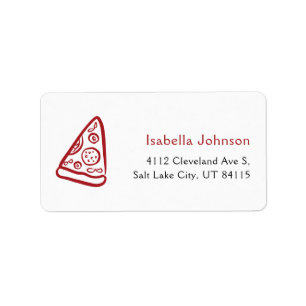 Rode Italiaanse Handgetekende Pizza Ciao Baby Baby Etiket