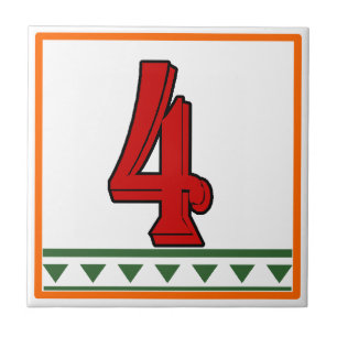 Rode Italiaanse Huis tekent brieven en cijfers Tegeltje