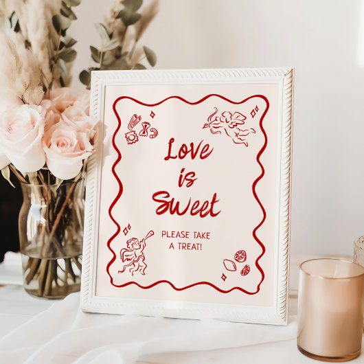 Rode Italiaanse liefde is zoet Poster