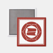  Rode Japanner Hattori Kamon Oriental Magneet (Voorkant / Achterkant)