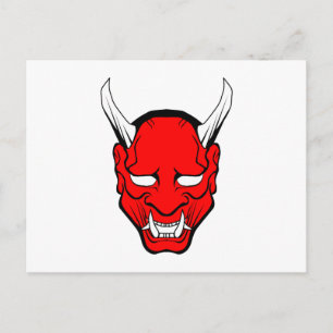 Rode Japanse Hannya-masker Briefkaart