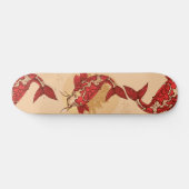 Rode Japanse karper Skateboard (Horizontaal)