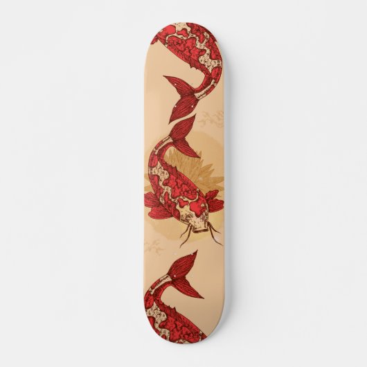 Rode Japanse karper Skateboard (Voorkant)