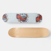 Rode Japanse Koi-visillustratie Skateboard (Horizontaal)