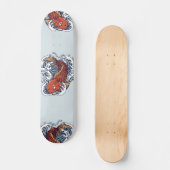 Rode Japanse Koi-visillustratie Skateboard (Voorkant)