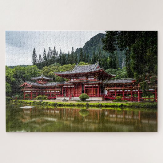 Rode Japanse tempel Legpuzzel (Horizontaal)