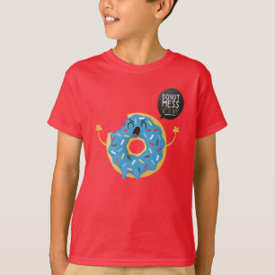 Rode jongens Kinder boezem Donut Mess met skaterko T-shirt