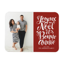 Rode Joyeux Noël et Bonne Année Kerstfoto