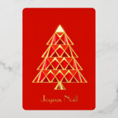 Rode Joyoux Noel Foto Kerst Kaart (Voorkant)