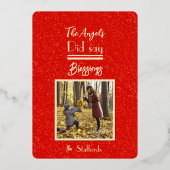 Rode Joyoux Noel Foto Kerst Kaart (Achterkant)