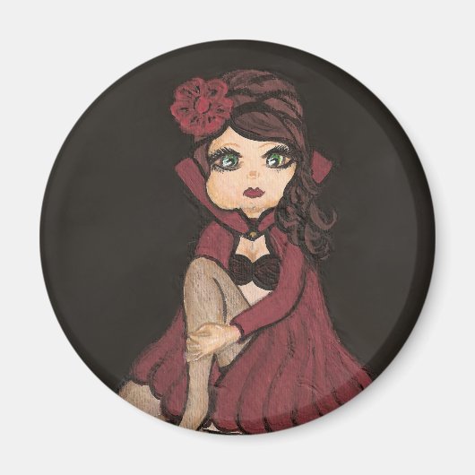 Rode Kaap Quantum Cutie Meisje Magnet Magneet (Voorkant)