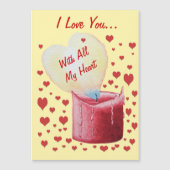 rode kaars met hartvormige vlam romantisch (Voorkant)