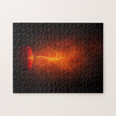 Rode kaars met wapenlicht legpuzzel (Horizontaal)