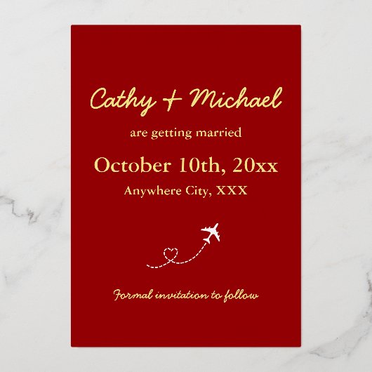 Rode kaart bestemming chinese bruiloft behalve dat (Achterkant)