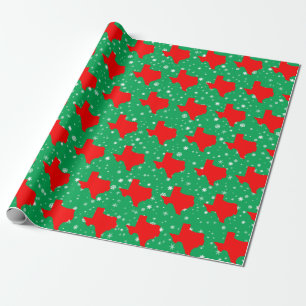 Rode kaart van Texas Pattern Kerstmis Cadeaupapier