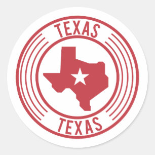 Rode kaart van Texas White Star in Circle Ronde Sticker