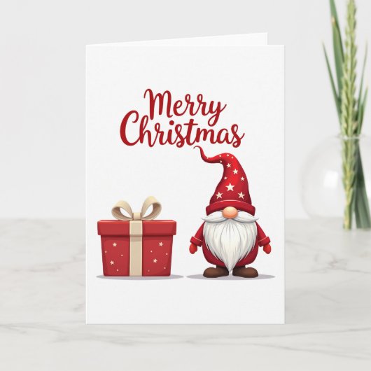 Rode Kabouter Kerstkaart Kaart (Voorkant)