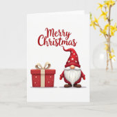 Rode Kabouter Kerstkaart Kaart (Gele Bloem)