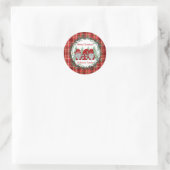 Rode kabouter Kerstmis hulst bes krans Ronde Sticker (Tas)
