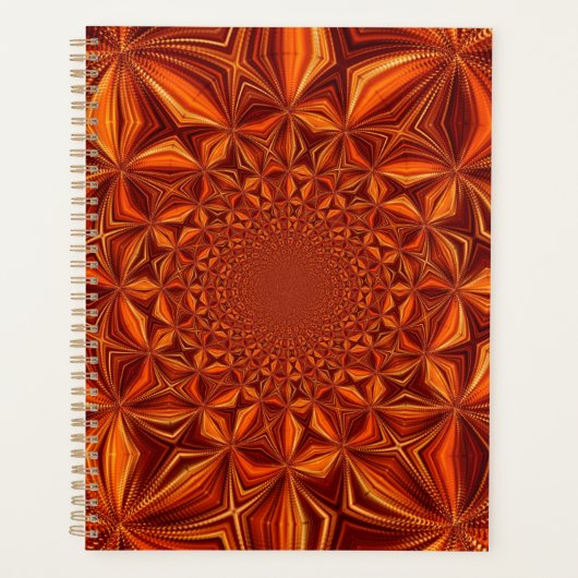 Rode Kaleidoscoop Digitale Kunst Patroon-28503 Planner (Voorkant)