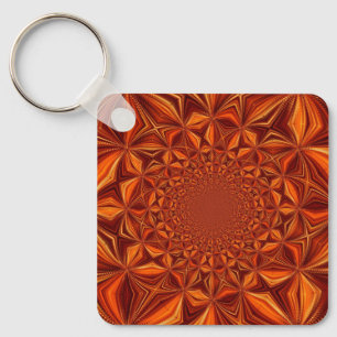 Rode Kaleidoscoop Digitale Kunst Patroon-28503 Sleutelhanger