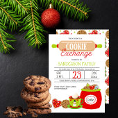Rode kalkoen besprenkelde kerstkoekjes uitwisselin kaart