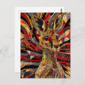 Rode kangoeroe in Aboriginal Dot Art Style Briefkaart (Voorkant / Achterkant)