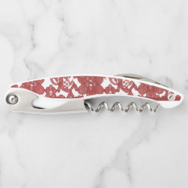 Rode Kant Pattern Valentijns Kurkentrekker