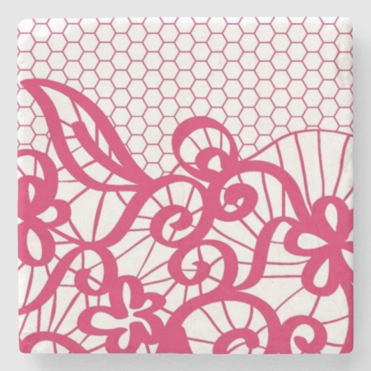 Rode kant stenen onderzetter (Voorkant)