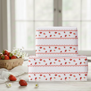 Rode Kantbes First Verjaardag Cadeaupapier