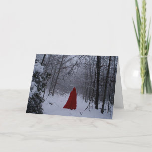 Rode kap feestdagen kaart