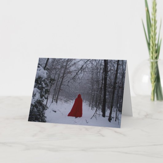 Rode kap feestdagen kaart (Voorkant)