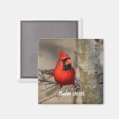 Rode kardinaal 116:15 Magnet Magneet (Voorkant / Achterkant)