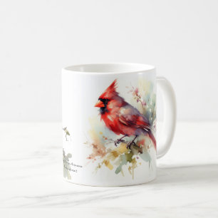 Rode Kardinaal Aquarel Zachte gele groenen Koffiemok