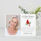 Rode Kardinaal Begrafenismonument Bedankkaart (Staand voorkant)